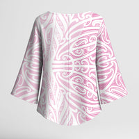 Pink New Zealand Puhoro Maori Tattoo Kimono Sleeve Blouse