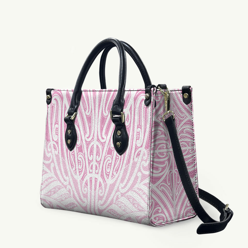Pink New Zealand Puhoro Maori Tattoo Leather Bag