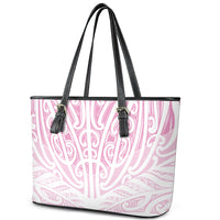 Pink New Zealand Puhoro Maori Tattoo Leather Tote Bag