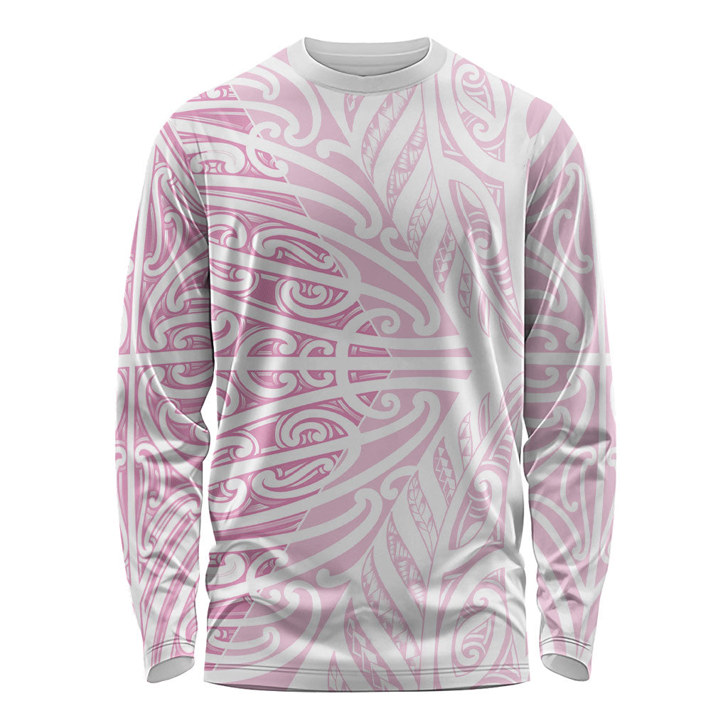 Pink New Zealand Puhoro Maori Tattoo Long Sleeve Shirt LT14 Unisex Pink - Polynesian Pride