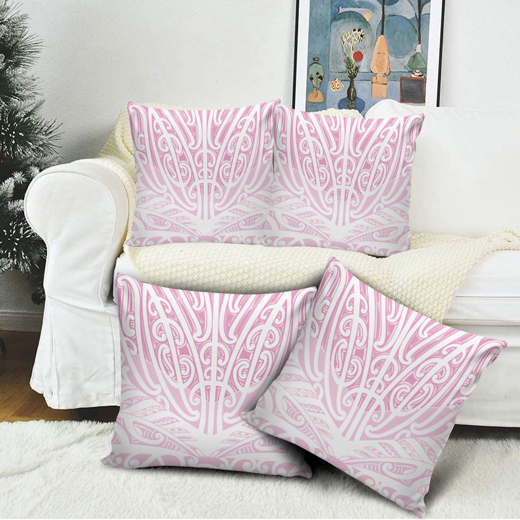 Pink New Zealand Puhoro Maori Tattoo Pillow Cover