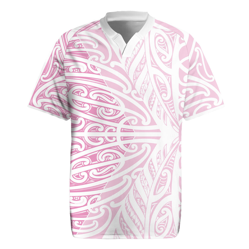 Pink New Zealand Puhoro Maori Tattoo Rugby Jersey LT14 Pink - Polynesian Pride