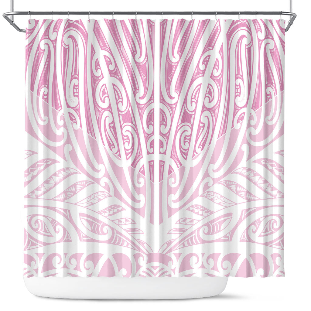 Pink New Zealand Puhoro Maori Tattoo Shower Curtain LT14 Pink - Polynesian Pride