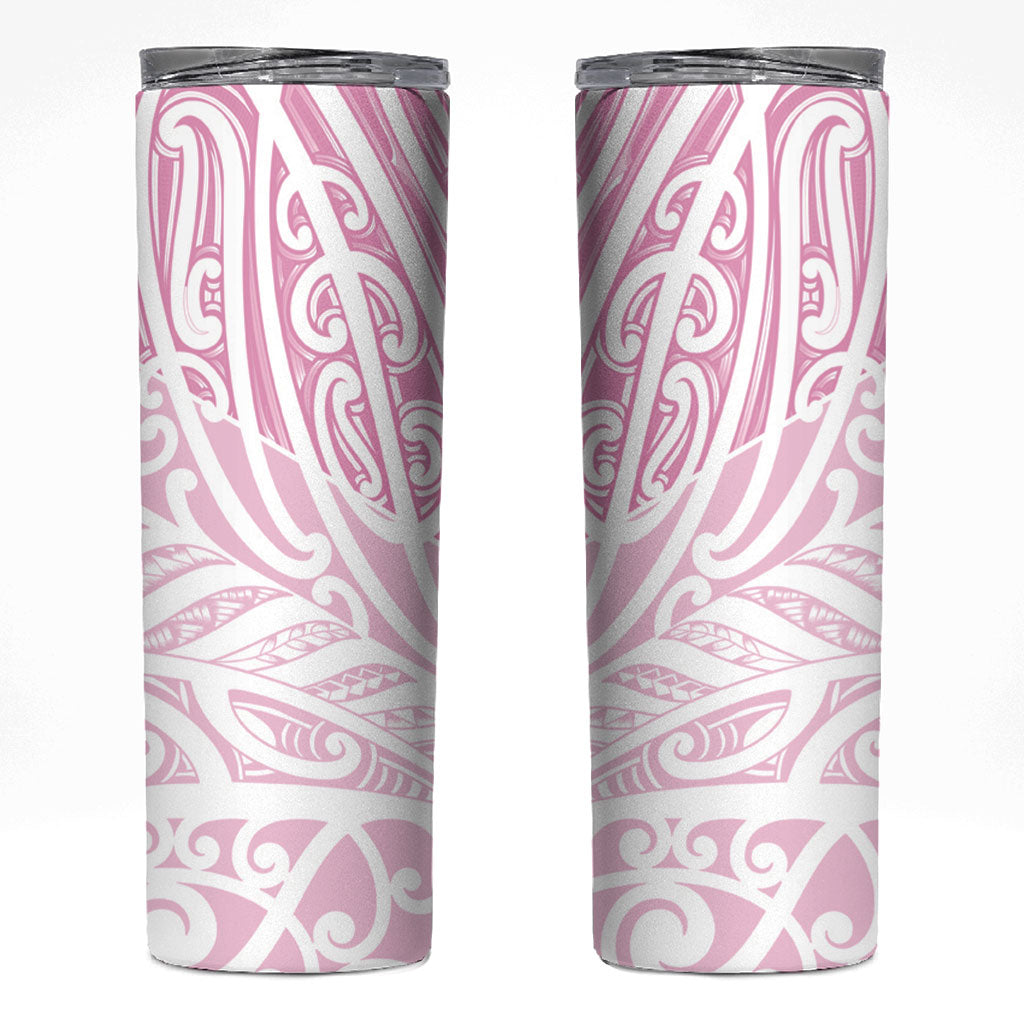Pink New Zealand Puhoro Maori Tattoo Skinny Tumbler LT14 Pink - Polynesian Pride