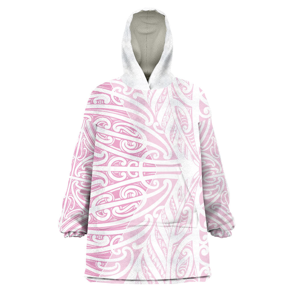 Pink New Zealand Puhoro Maori Tattoo Wearable Blanket Hoodie LT14 One Size Pink - Polynesian Pride