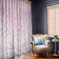 Pink New Zealand Puhoro Maori Tattoo Window Curtain