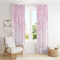 Pink New Zealand Puhoro Maori Tattoo Window Curtain