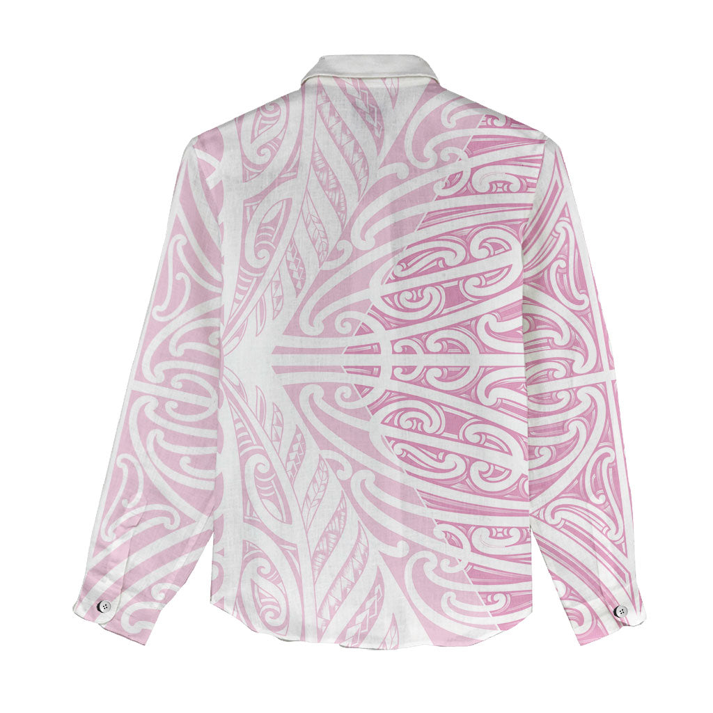 Pink New Zealand Puhoro Maori Tattoo Women Casual Shirt