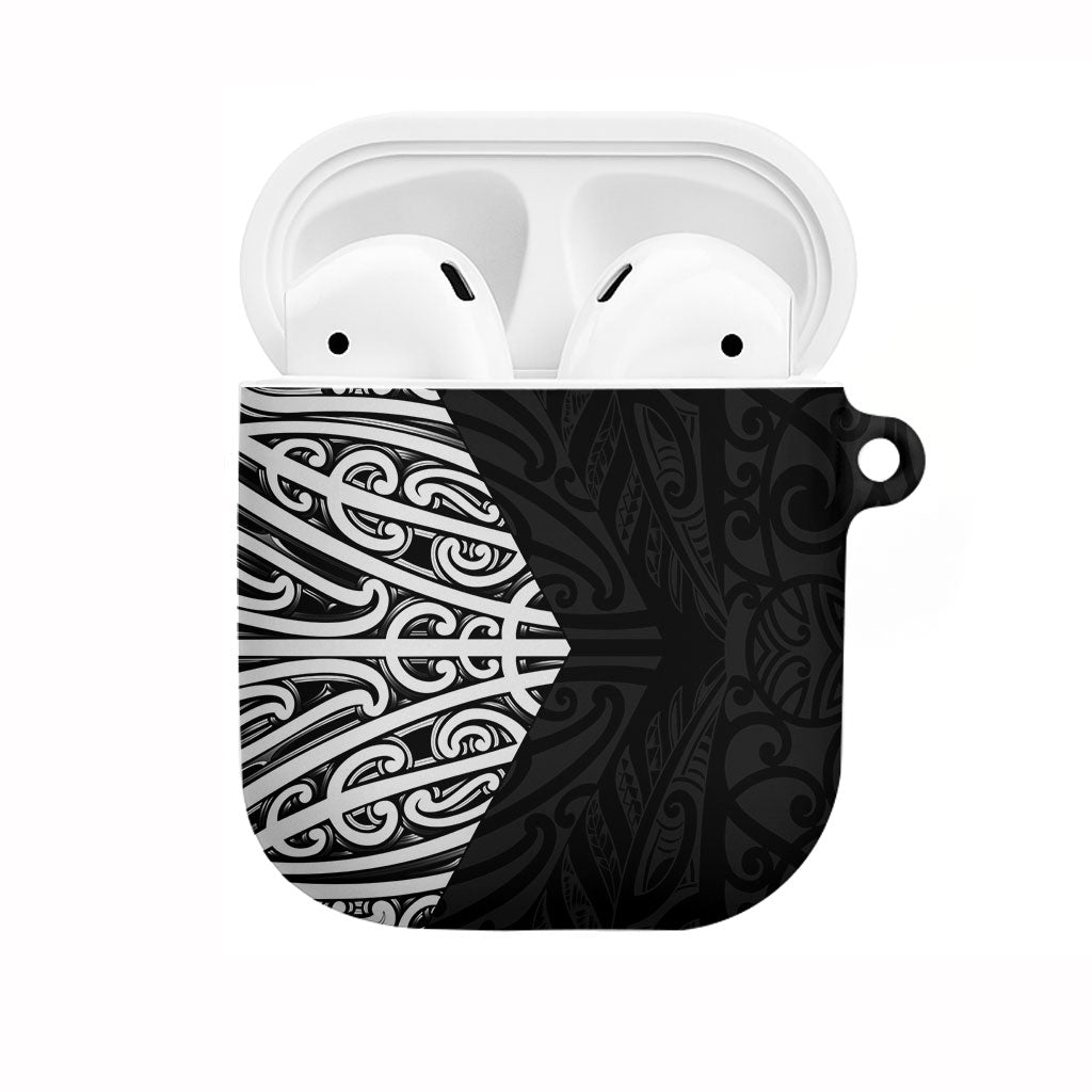 Black New Zealand Puhoro Maori Tattoo AirPods Case
