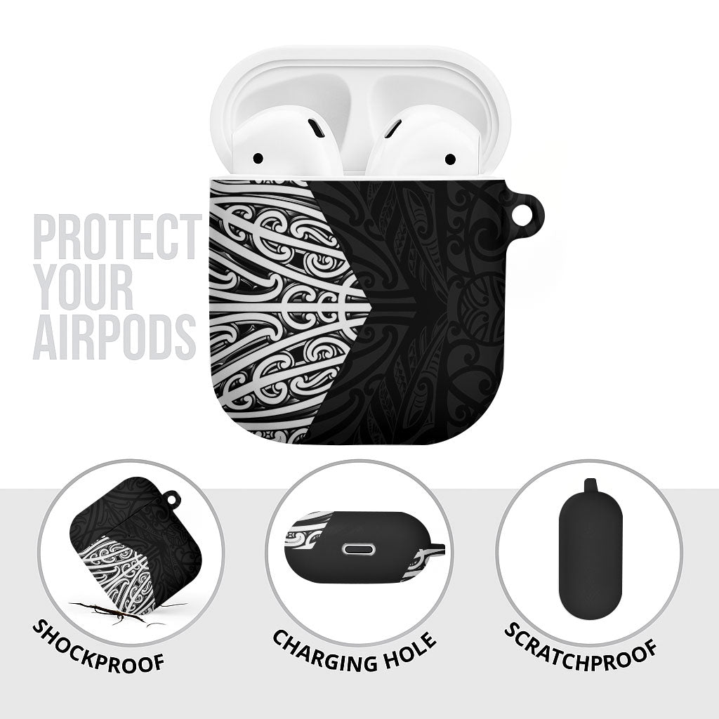 Black New Zealand Puhoro Maori Tattoo AirPods Case