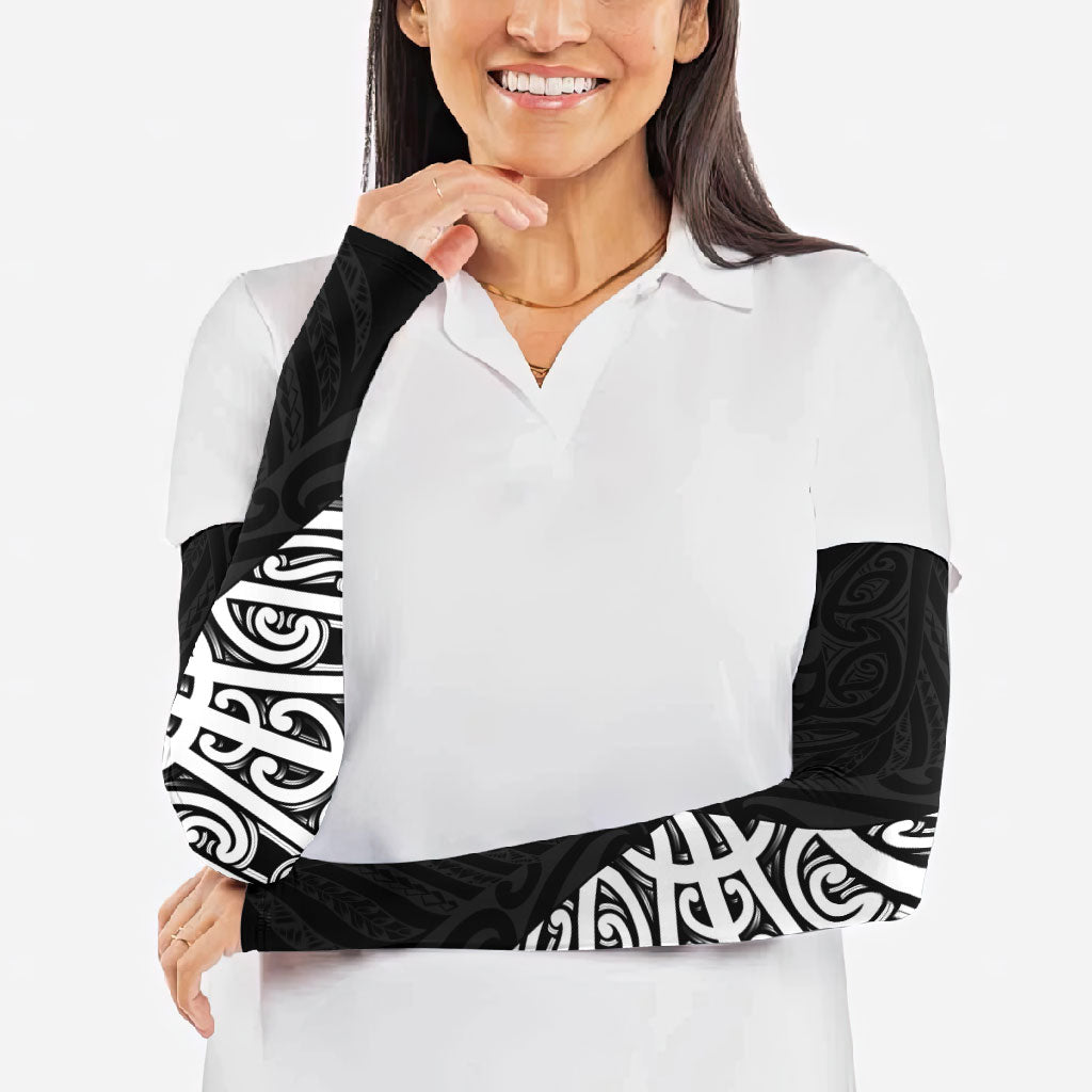 Black New Zealand Puhoro Maori Tattoo Arm Sleeves