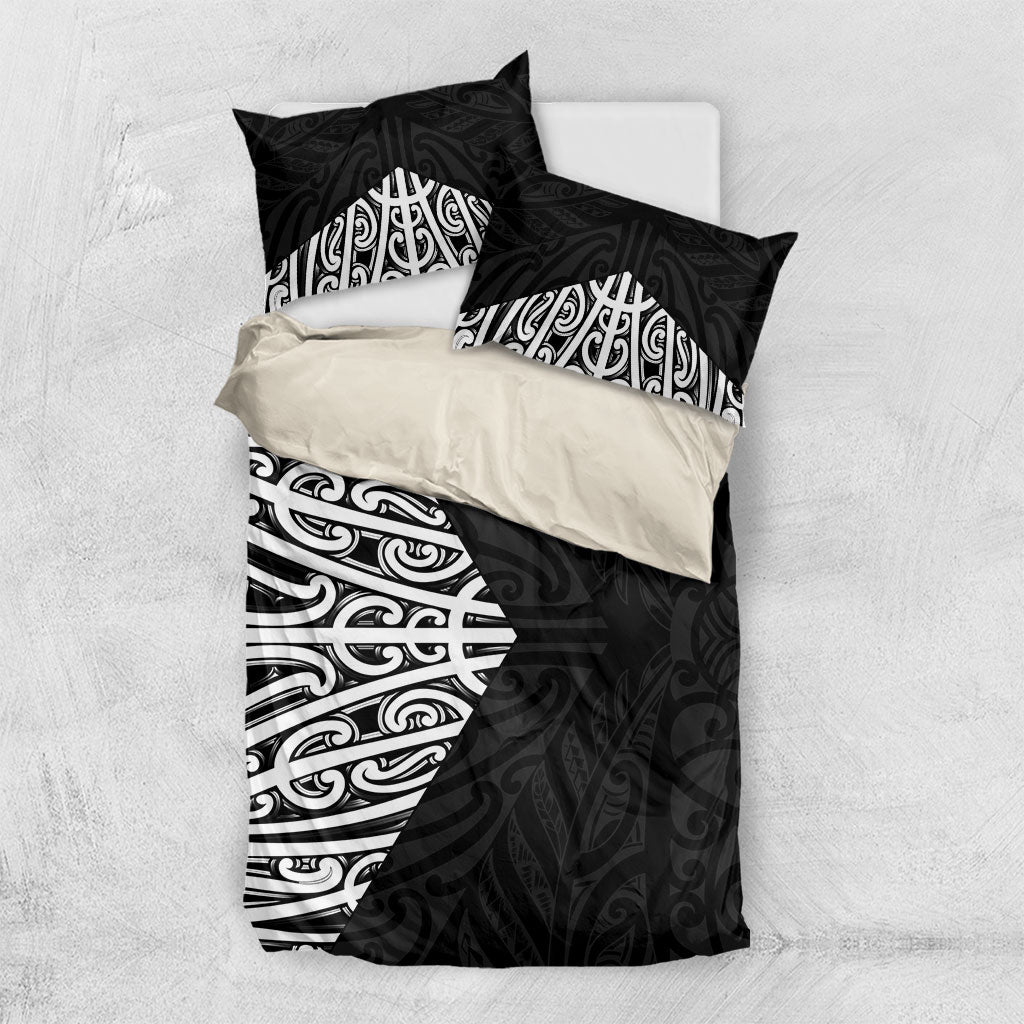 Black New Zealand Puhoro Maori Tattoo Bedding Set