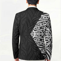 Black New Zealand Puhoro Maori Tattoo Blazer