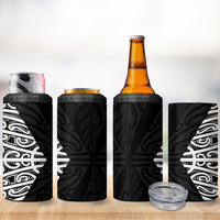 Black New Zealand Puhoro Maori Tattoo 4 in 1 Can Cooler Tumbler