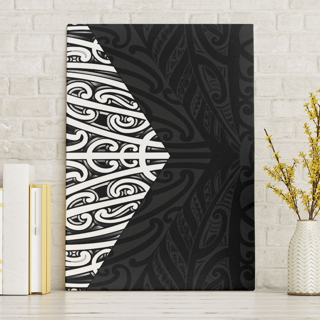 Black New Zealand Puhoro Maori Tattoo Canvas Wall Art LT14 Without Frame Black - Polynesian Pride