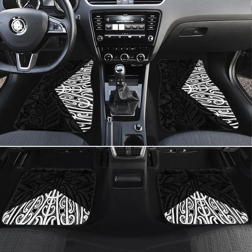 Black New Zealand Puhoro Maori Tattoo Car Mats LT14 Set 4pcs Black - Polynesian Pride