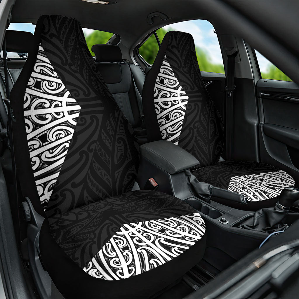 Black New Zealand Puhoro Maori Tattoo Car Seat Cover LT14 One Size Black - Polynesian Pride