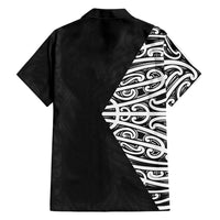 Black New Zealand Puhoro Maori Tattoo Family Matching Off Shoulder Short Dress and Hawaiian Shirt
