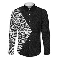 Black New Zealand Puhoro Maori Tattoo Family Matching Puletasi and Hawaiian Shirt