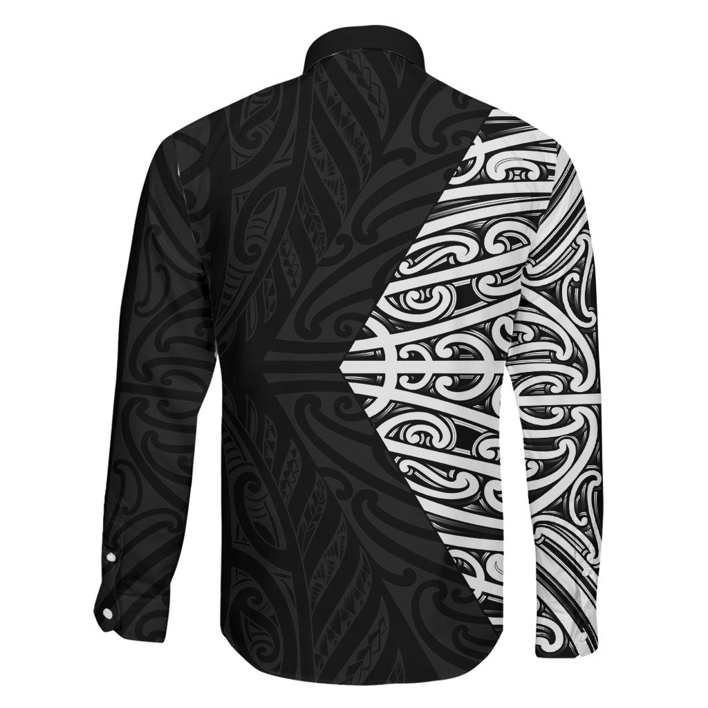 Black New Zealand Puhoro Maori Tattoo Family Matching Short Sleeve Bodycon Dress and Hawaiian Shirt