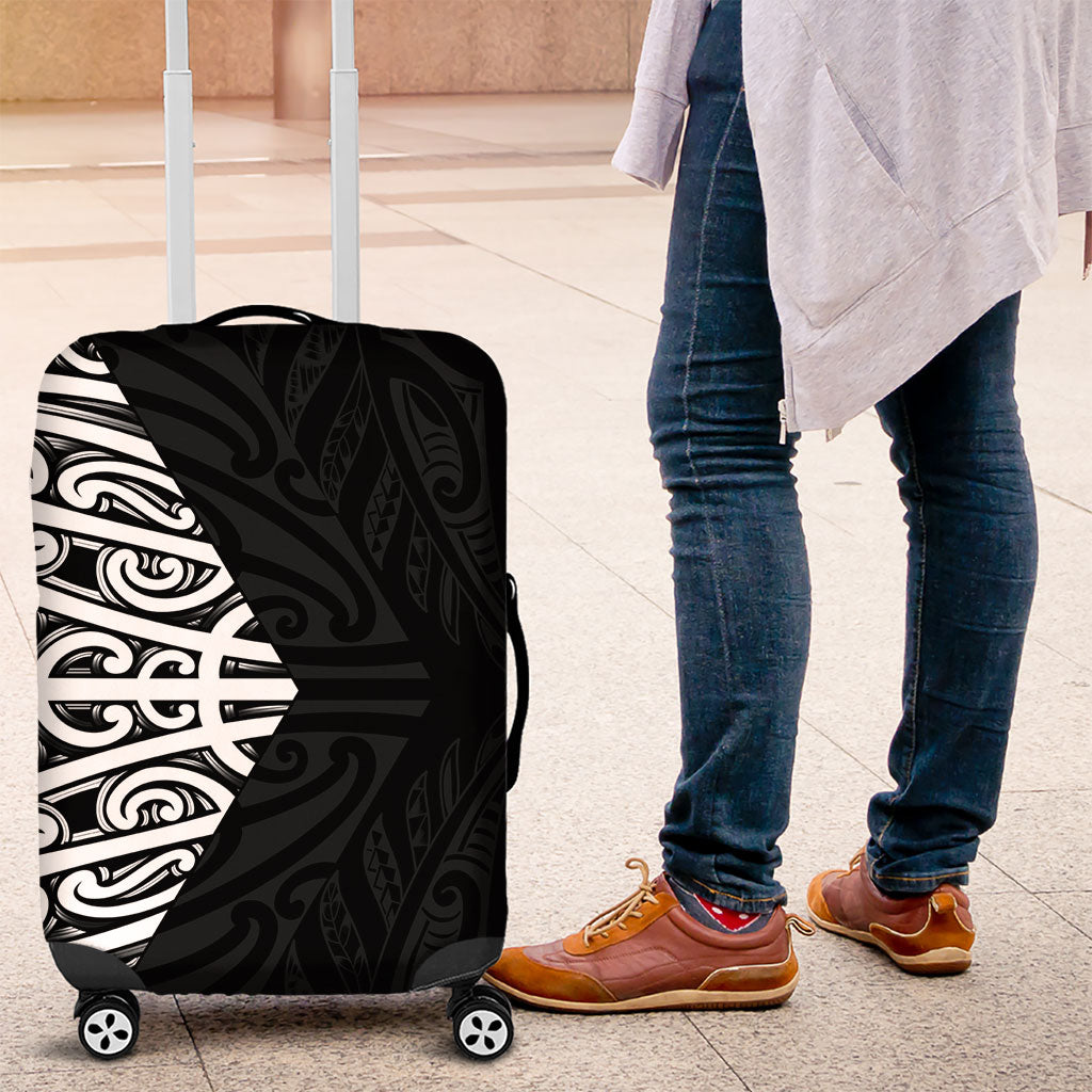 Black New Zealand Puhoro Maori Tattoo Luggage Cover LT14 Black - Polynesian Pride
