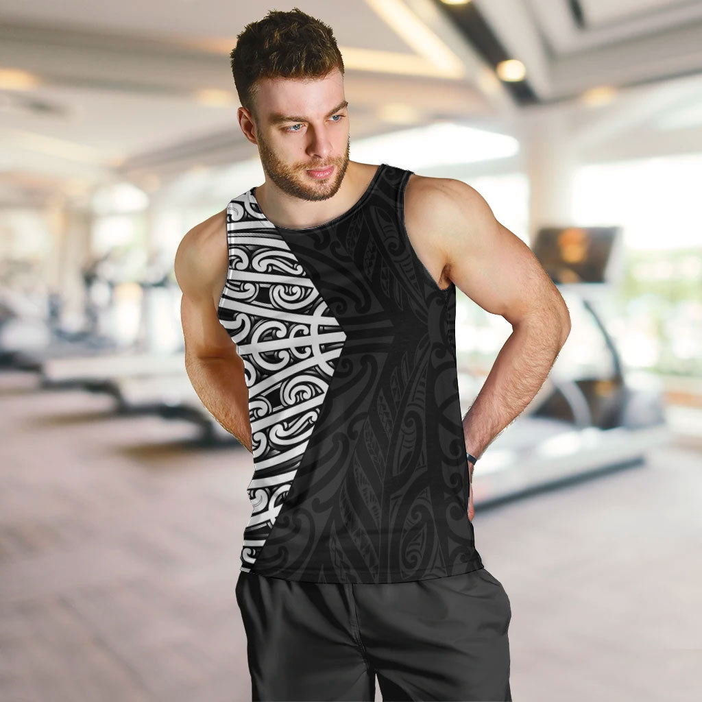 Black New Zealand Puhoro Maori Tattoo Men Tank Top LT14 Black - Polynesian Pride
