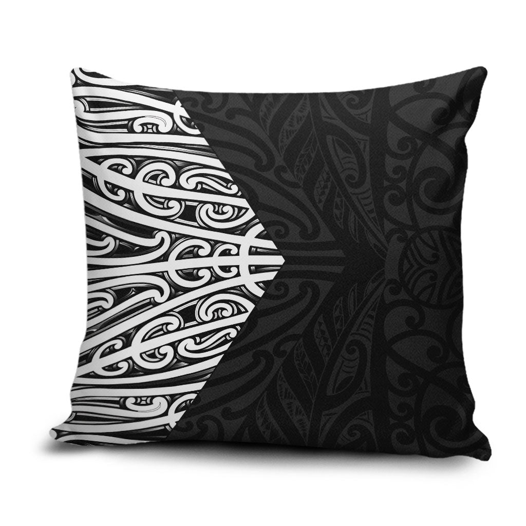 Black New Zealand Puhoro Maori Tattoo Pillow Cover LT14 Black - Polynesian Pride