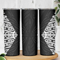 Black New Zealand Puhoro Maori Tattoo Skinny Tumbler