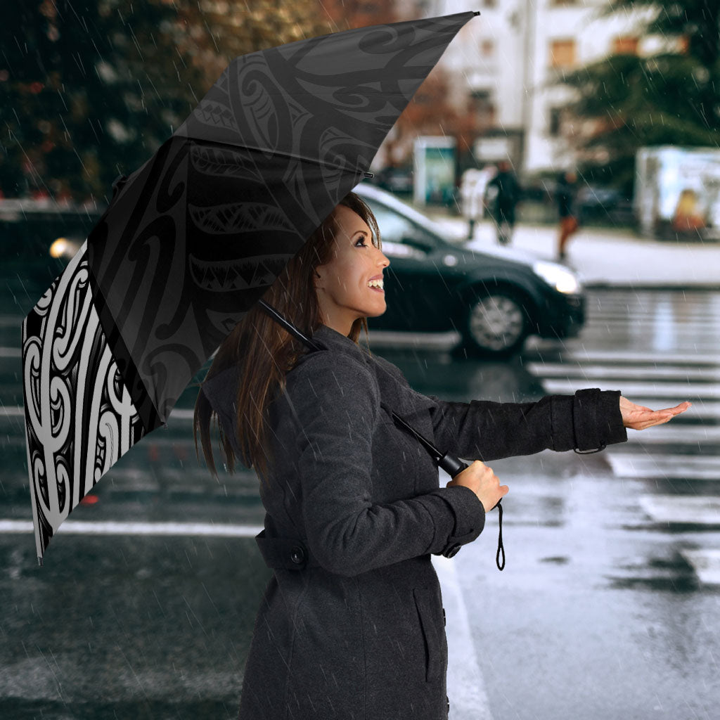 Black New Zealand Puhoro Maori Tattoo Umbrella