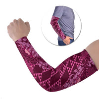 Pink Aloha Hawaii Arm Sleeves Hawaiian Kakau Ohia Lehua Lei - Polynesian Pride