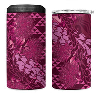 Pink Aloha Hawaii 4 in 1 Can Cooler Tumbler Hawaiian Kakau Ohia Lehua Lei LT14 One Size: 16 oz Pink - Polynesian Pride