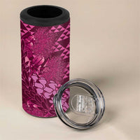 Pink Aloha Hawaii 4 in 1 Can Cooler Tumbler Hawaiian Kakau Ohia Lehua Lei LT14 - Polynesian Pride