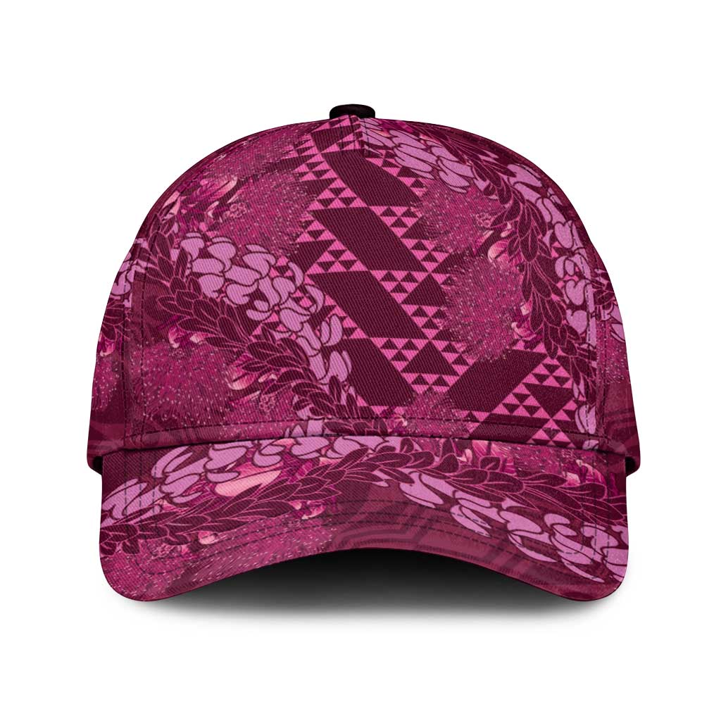 Pink Aloha Hawaii Classic Cap Hawaiian Kakau Ohia Lehua Lei - Polynesian Pride