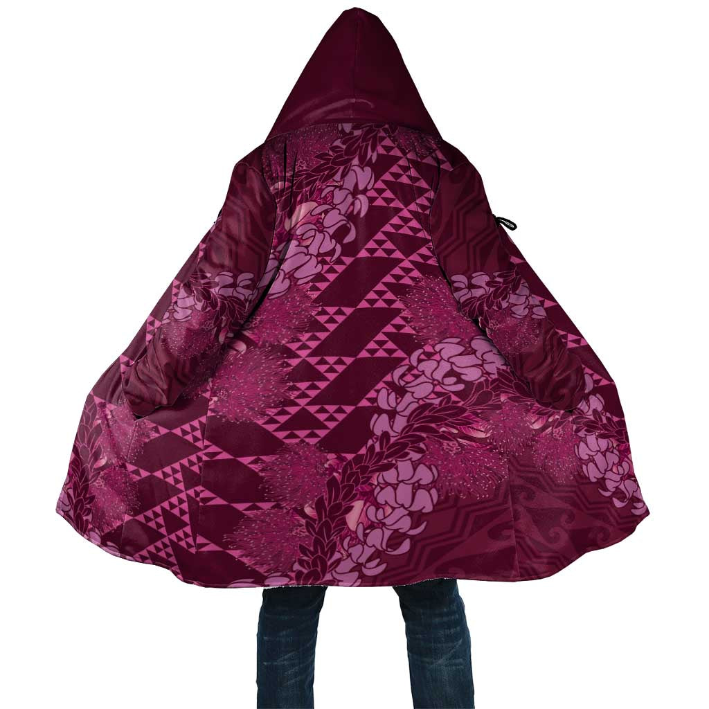 Pink Aloha Hawaii Cloak Hawaiian Kakau Ohia Lehua Lei - Polynesian Pride