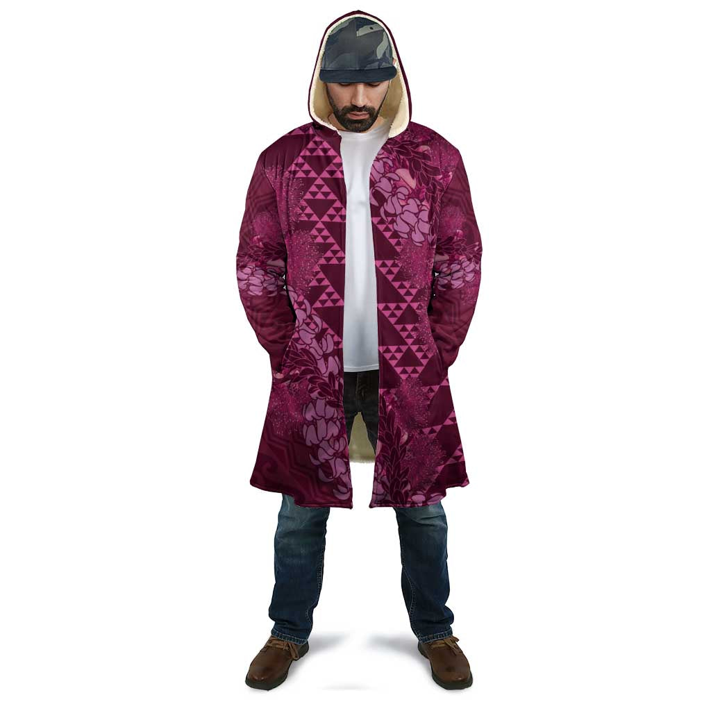 Pink Aloha Hawaii Cloak Hawaiian Kakau Ohia Lehua Lei - Polynesian Pride