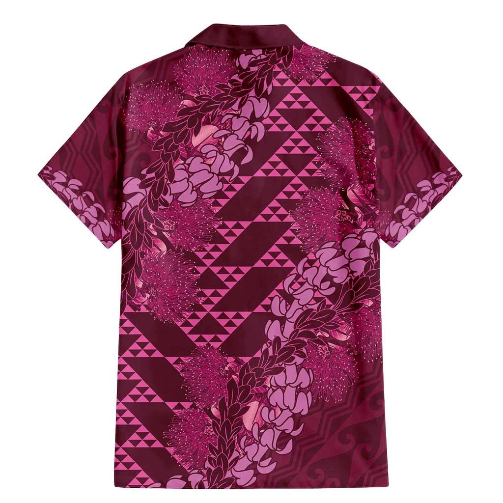 Pink Aloha Hawaii Family Matching Mermaid Dress and Hawaiian Shirt Hawaiian Kakau Ohia Lehua Lei LT14 - Polynesian Pride