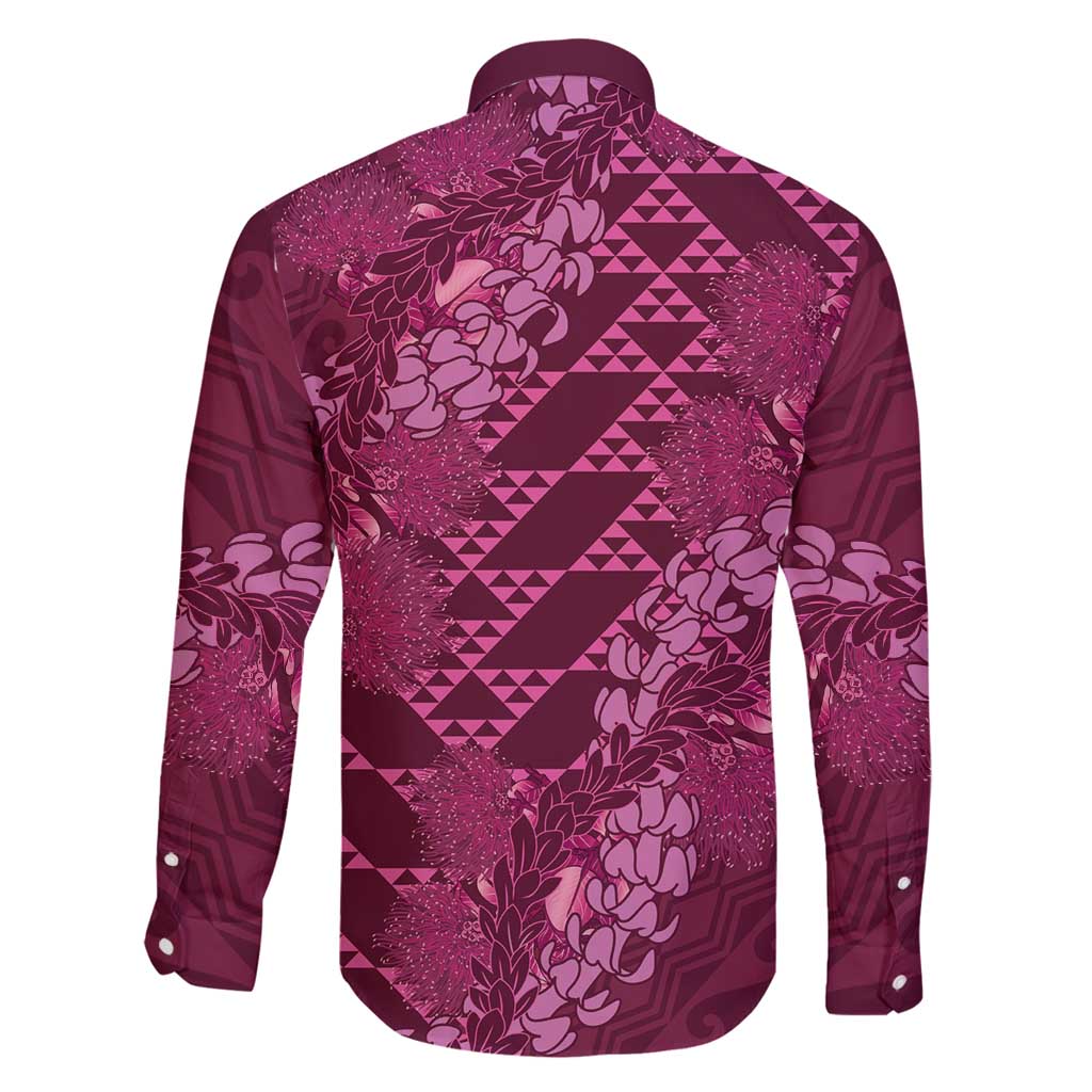 Pink Aloha Hawaii Family Matching Mermaid Dress and Hawaiian Shirt Hawaiian Kakau Ohia Lehua Lei LT14 - Polynesian Pride