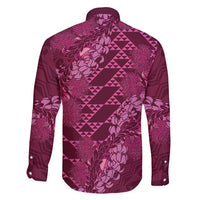 Pink Aloha Hawaii Family Matching Short Sleeve Bodycon Dress and Hawaiian Shirt Hawaiian Kakau Ohia Lehua Lei LT14 - Polynesian Pride