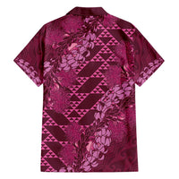 Pink Aloha Hawaii Hawaiian Shirt Hawaiian Kakau Ohia Lehua Lei LT14 - Polynesian Pride