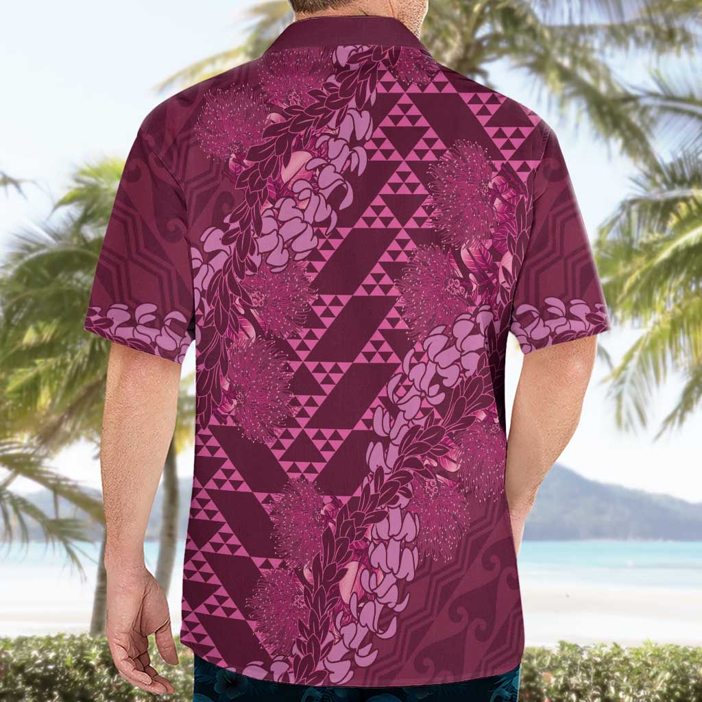 Pink Aloha Hawaii Hawaiian Shirt Hawaiian Kakau Ohia Lehua Lei LT14 - Polynesian Pride