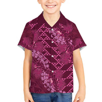 Pink Aloha Hawaii Hawaiian Shirt Hawaiian Kakau Ohia Lehua Lei LT14 - Polynesian Pride
