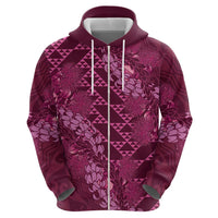 Pink Aloha Hawaii Hoodie Hawaiian Kakau Ohia Lehua Lei - Polynesian Pride