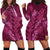 Pink Aloha Hawaii Hoodie Dress Hawaiian Kakau Ohia Lehua Lei - Polynesian Pride