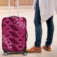 Pink Aloha Hawaii Luggage Cover Hawaiian Kakau Ohia Lehua Lei LT14 Pink - Polynesian Pride
