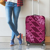 Pink Aloha Hawaii Luggage Cover Hawaiian Kakau Ohia Lehua Lei LT14 - Polynesian Pride
