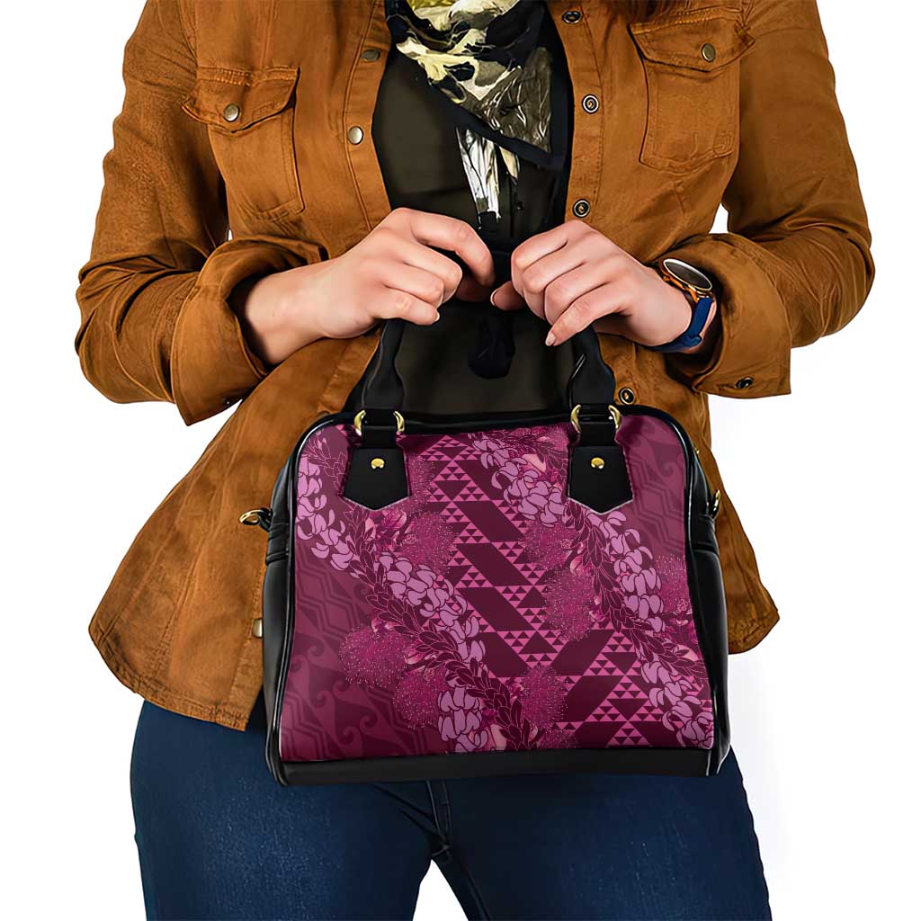 Pink Aloha Hawaii Shoulder Handbag Hawaiian Kakau Ohia Lehua Lei - Polynesian Pride