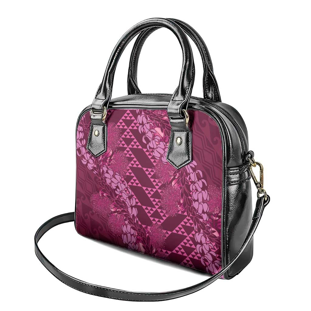 Pink Aloha Hawaii Shoulder Handbag Hawaiian Kakau Ohia Lehua Lei - Polynesian Pride