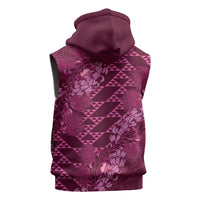 Pink Aloha Hawaii Sleeveless Hoodie Hawaiian Kakau Ohia Lehua Lei LT14 - Polynesian Pride