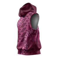 Pink Aloha Hawaii Sleeveless Hoodie Hawaiian Kakau Ohia Lehua Lei LT14 - Polynesian Pride