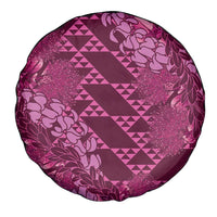 Pink Aloha Hawaii Spare Tire Cover Hawaiian Kakau Ohia Lehua Lei LT14 - Polynesian Pride